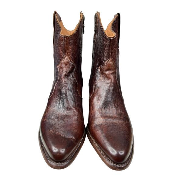 Oak Tree Farms Baila Brown Leather Victorian Western Ankle Boot Size US 11 - Picture 7 of 12